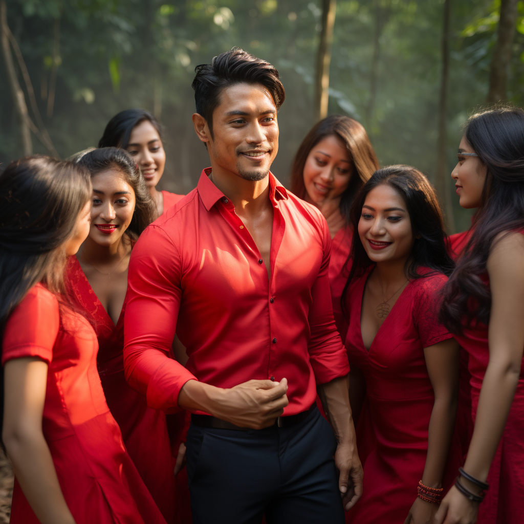 jackiezenan_Asian_sri_lankan_male_model_wearing_a_red_formal_sh_e586c78c-3644-4224-9994-f1d66e95a6bc